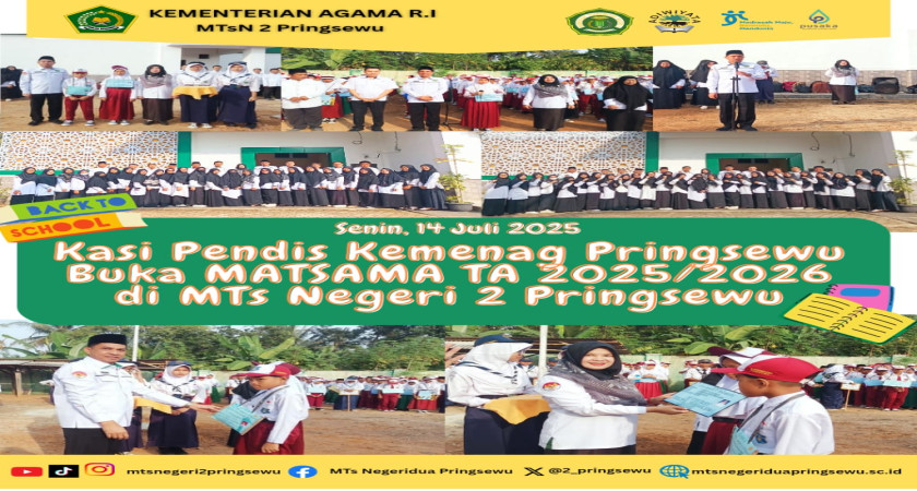 Buka MATSAMA di MTs Negeri 2 Pringsewu, Kasi PENDIS Kemenag Pringsewu: siswa harus bangga menjadi siswa madrasah