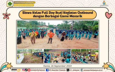 Siswa Kelas Full Day MTsN 2 Pringsewu Ikuti Outbound Dengan Berbagai Game Menarik