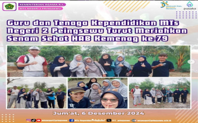 GTK MTsN 2 Pringsewu Turut Meriahkan Senam Sehat Pada Launching HAB Kemenag ke-79