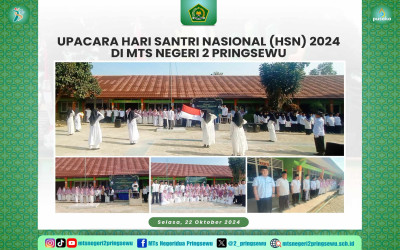 Upacara Hari Santri Nasional (HSN) 2024 di MTsN 2 Pringsewu