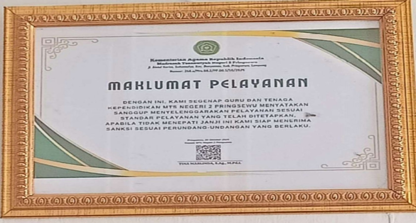 MAKLUMAT PELAYANAN MTs NEGERI 2