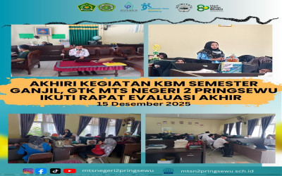 AKHIRI KBM SEMESTER GANJIL TAHUN AJARAN 2025/2026, GTK IKUTI RAPAT EVALUASI AKHIR .